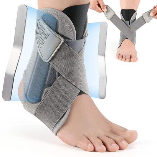 Ankle Brace for Women Men Ankle Brace for Sprained Ankle Ankle Support Brace for Injury Recovery Sprain Achilles Ankle Stabilizer for Sports Ankle Support for Women Men with Adjustable Wrap